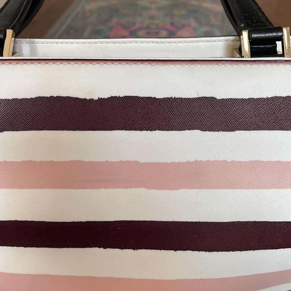 Kate Spade Grant Street Jules Grainy striped vinyl shoulder bag tote - Picture 6 of 8